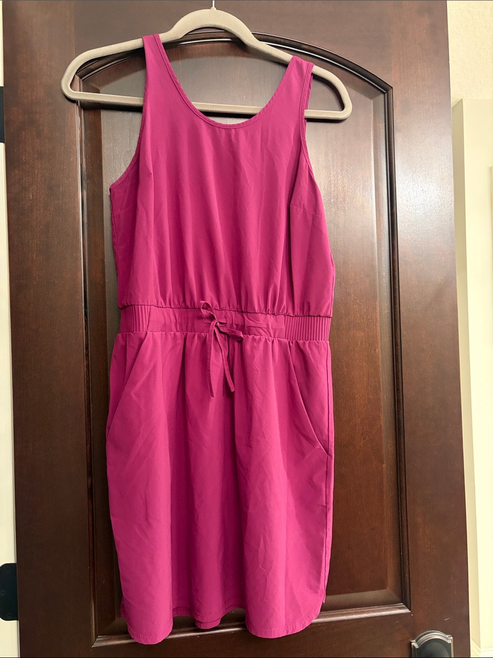 all in motion Fuchsia Pink Sleeveless Drawstring Mini Dress